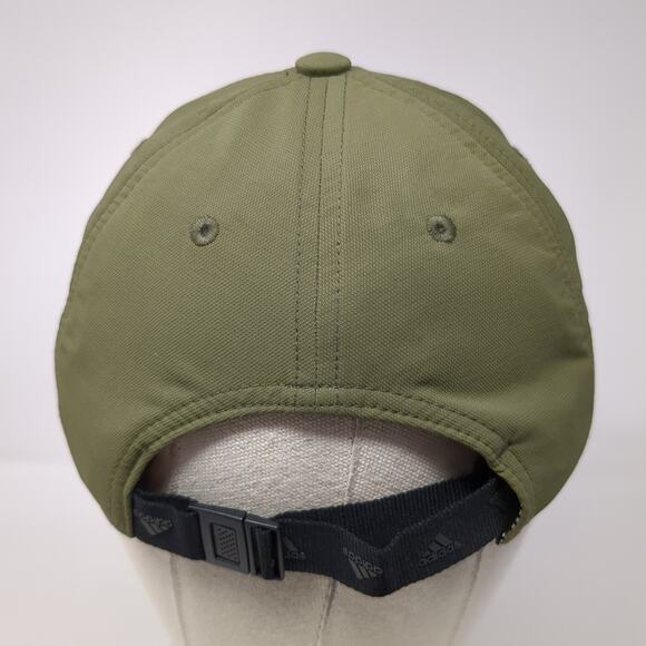 Adidas Baseball Cap Green One Size Adjustable Three Stripes Vented Holes - Picture 6 of 9